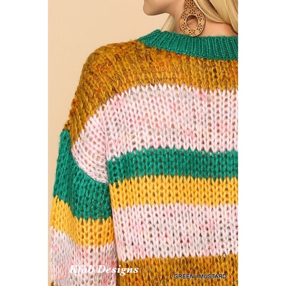 ❤️LAST 1! Soft! Multi Stripe Soft Contrast Sweater! - Picture 5 of 5